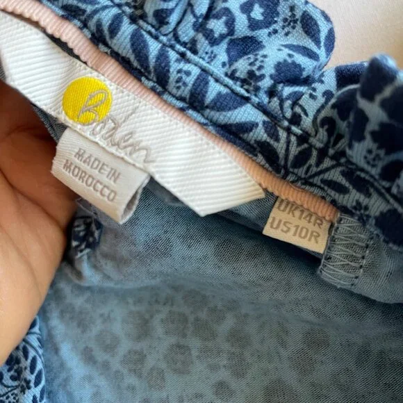 Women's Boden Blue Print Dress size 10R - Picture 6 of 9